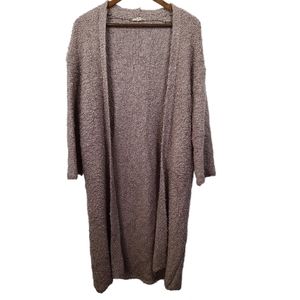 Freeway Textured Open Front Long Line Cardigan Medium